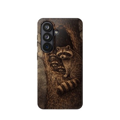 Raccoon Family Phone Case Magnetic Impact Resistant For All S26 i17 2 Layers