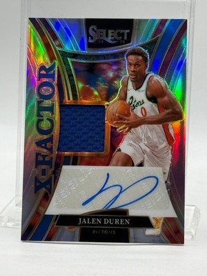 2024-25 Panini X-Factor Prizm Blue Relic Patch JALEN DUREN (AUTO - #'d / 199)