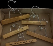 Vintage 5 Wood Trouser Pants Hangers Sears Setwell Montrose Graf Zeppelin