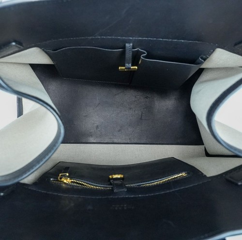 THE ROW Margaux 15 Canvas and Leather Handbag in Black and Beige - Picture 15 of 20