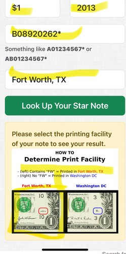 2013 B Duplicate Print ⭐️ STAR NOTE $1 Serial B08920262* Over Inked ERROR ON 892 - Picture 5 of 18