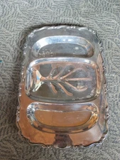 Vintage Continental Silver Plated Large Meat Serving Platter 18”x14”x1”