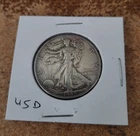1945 d circulated Walking Liberty half dollar