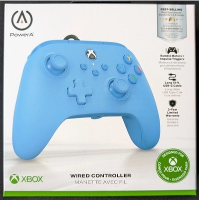 PowerA Wired Controller Xbox One, Series X/S Rumble Motors Impulse Triggers Blue
