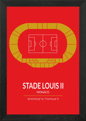 Stade Louis II Framed Wall Art Poster Canvas Print Picture