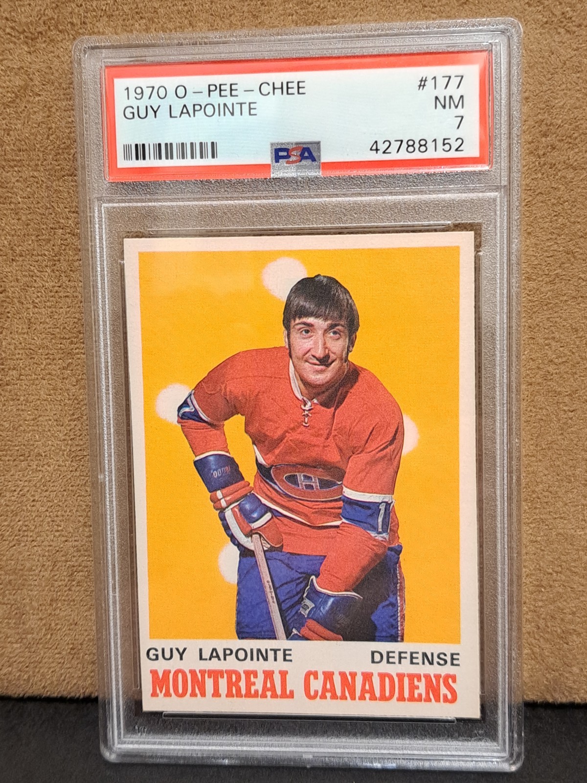 1970 OPC GUY LAPOINTE RC PSA 7 Only ships to Canada