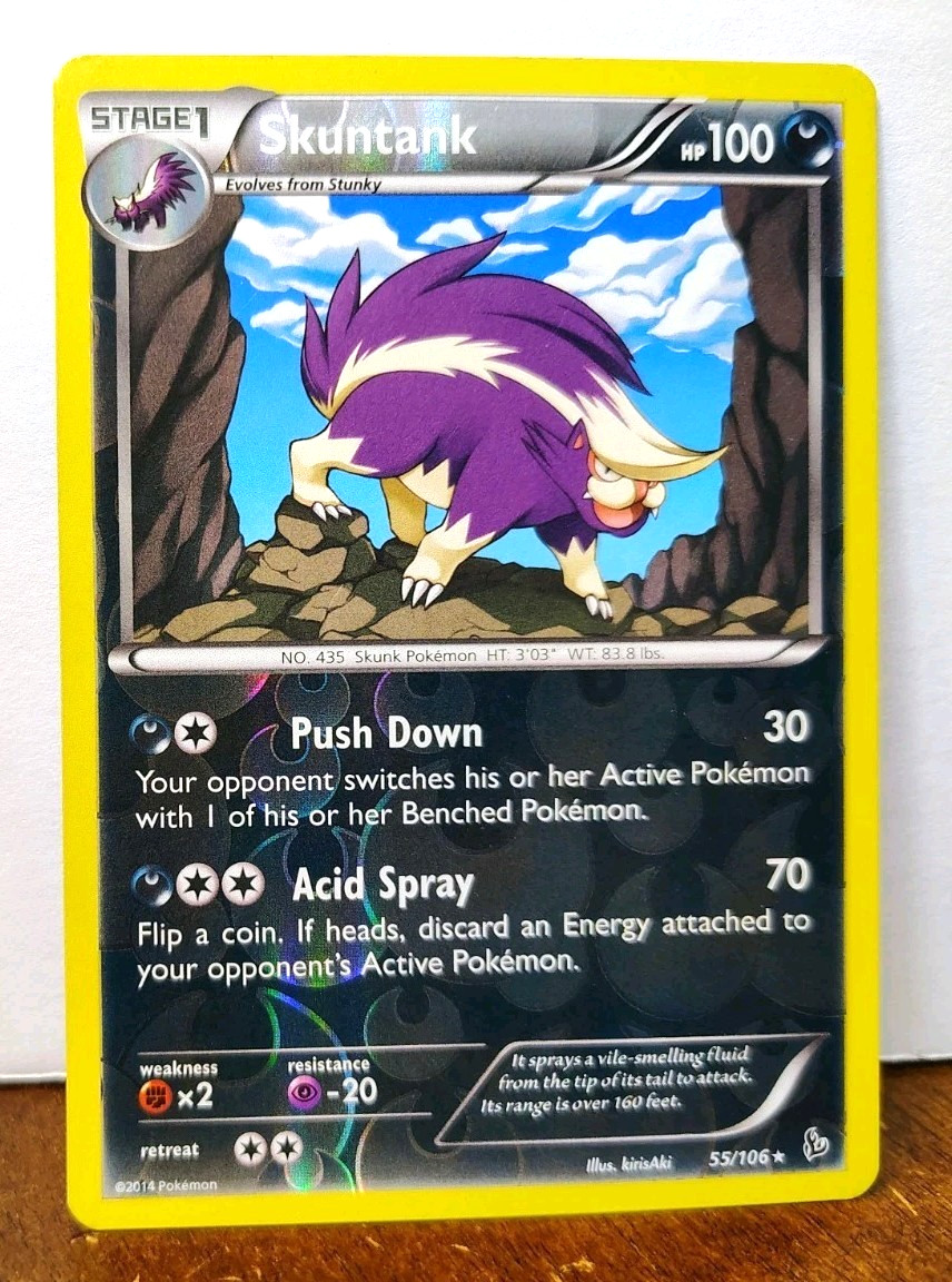 POKEMON SKUNTANK 55/106 REVERSE HOLO RARE FLASHFIRE LP