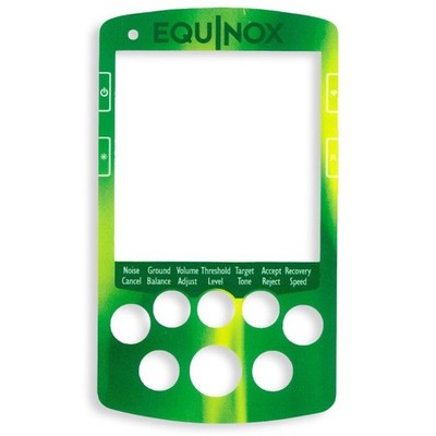 Minelab Equinox 600/800 Vinyl Tastatur Aufkleber Electric Green, englische Sprache