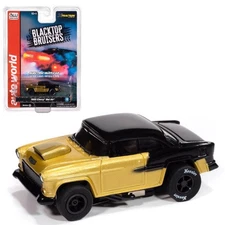 SC417-1G Auto World Xtraction 1955 Chevrolet Bel Air (Gold) HO Scale Slot Car