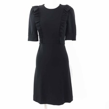 GUCCI one piece GG pearl button  short sleeves black Rayon Women XS 445275