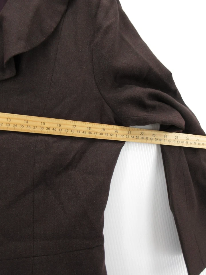 Peruvian Connection Blazer Women 16 Brown Baby Alpaca Wool Shawl Jacket USA - Image 4 of 4