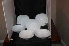 Ikea 13286 Lot of 6 White Square  Bowls, 8 inch, 24 ounce