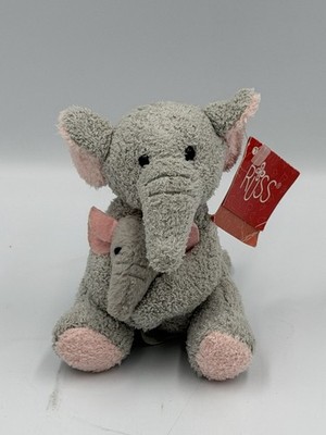 Vintage Russ Luv Pets Mother Elephant and Baby Bean Bag Plush 4''