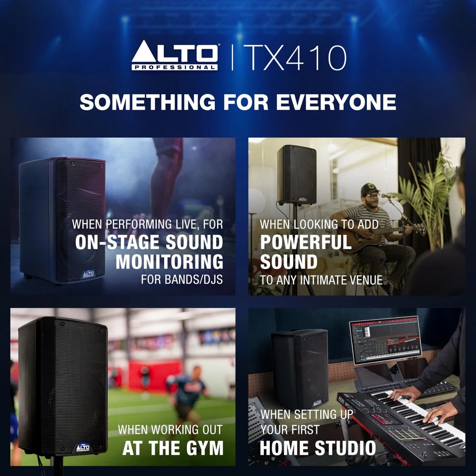 ALTO TX410 350W 10" Altavoz PA Alimentado con TWS Bluetooth, Mezclador de 2 Canales Foto 3 de 4