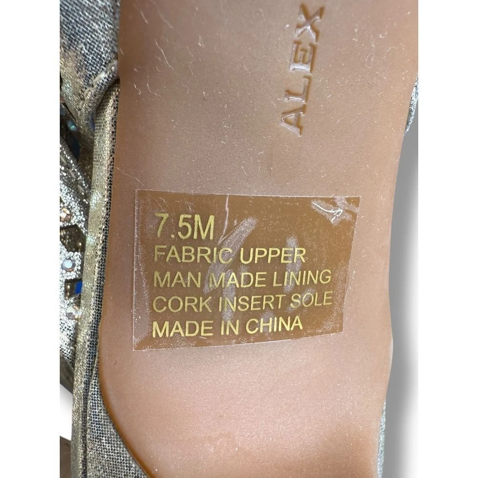 Alex Marie Glitter Rhinestone Slingback Peep Toe Heels Formal Evening Shoes 7.5 - Image 4 of 4