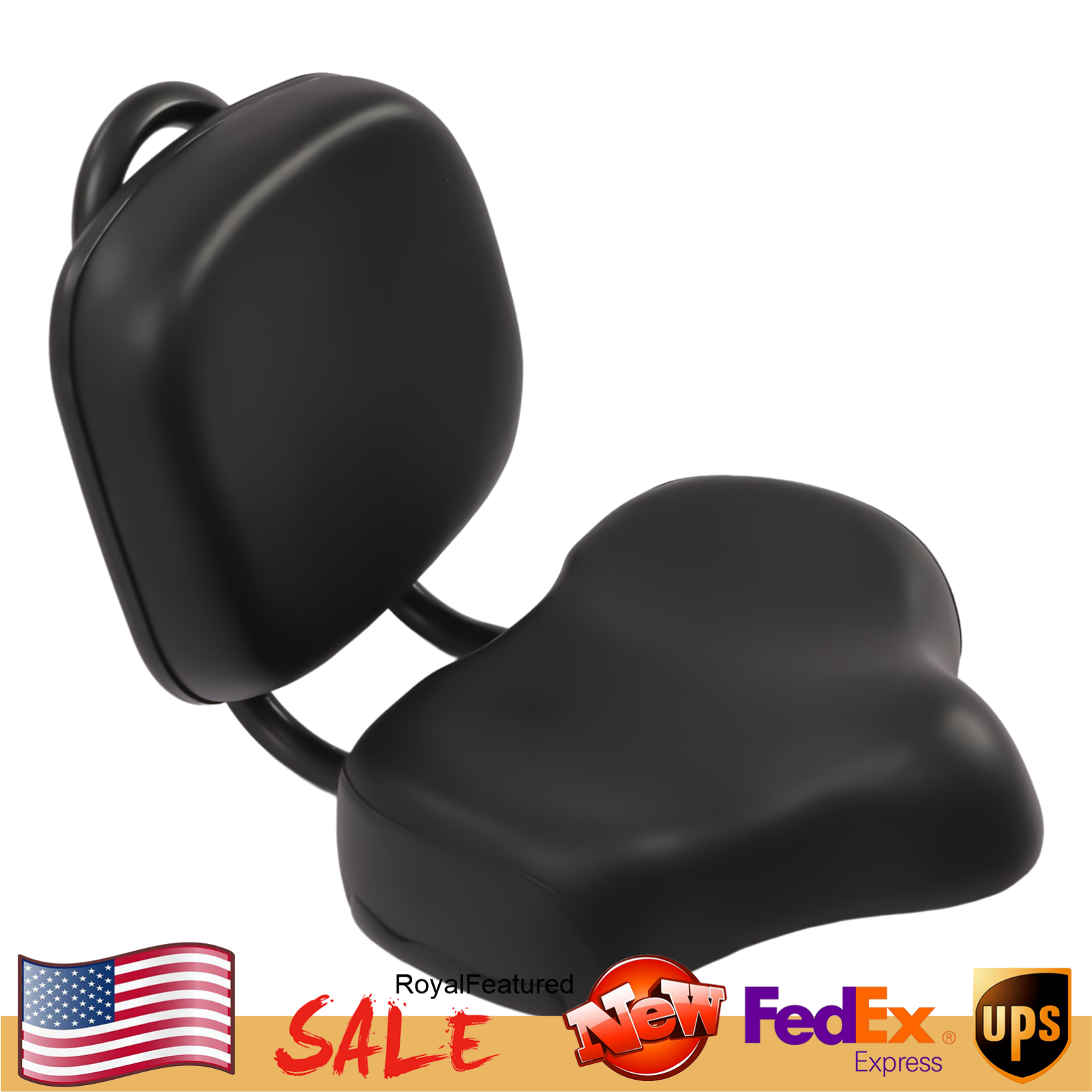 Bike Saddle Seat w/ Backrest Bicycle Extra Wide Comfort Leather Cushion Soft Pad