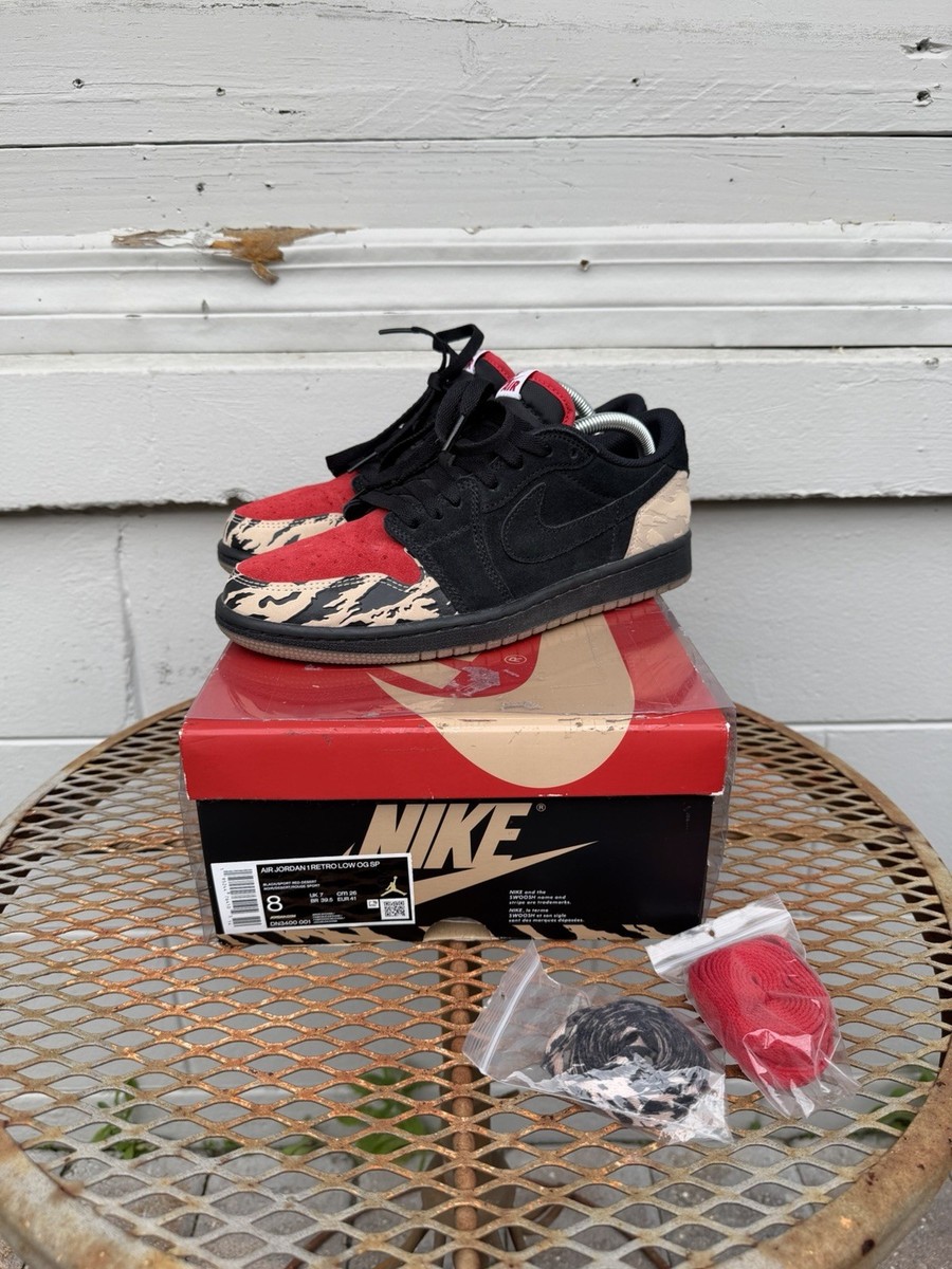 SoleFly x Air Jordan 1 Retro OG SP Low Black Red Everglades DN3400