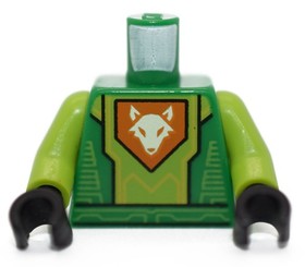 LEGO Minifigure Torso Green Nexo Knights Aaron Fox lime circuitry 70364 orange