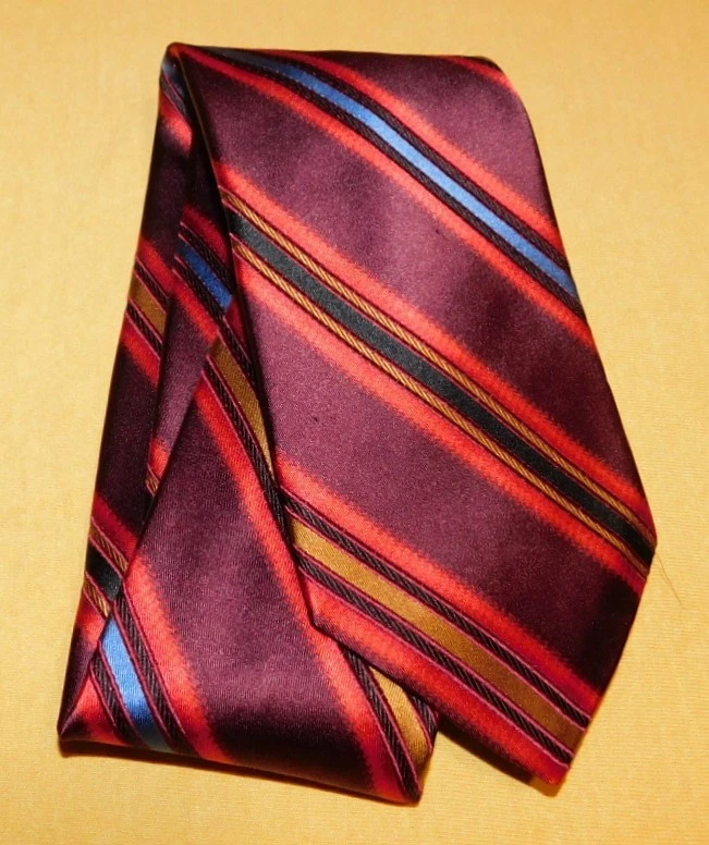 ROBERT TALBOTT BEST OF CLASS GRAVATA LISTRADA MARROM/VERMELHO/AZUL - GRAVATAS - GRAVATAS DE DESIGNER - Imagem 2 de 3