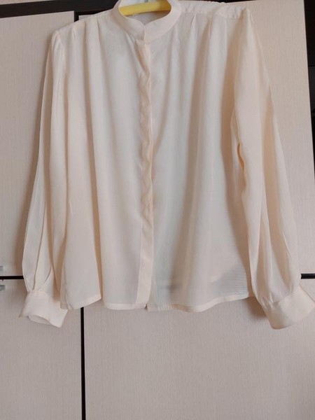 Women Jacques Britt Shirt Beige Silk 42