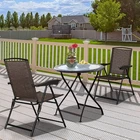 Set of 4 Folding Garden Chairs Adjustable Patio Armchairs NEW