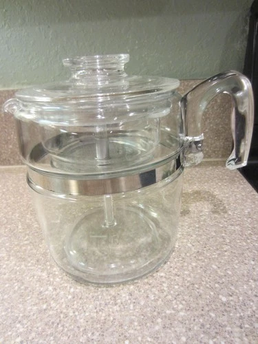 Vtg 7759 Pyrex 9 Cup Glass Percolator Coffee Pot Flame Ware Complete Set