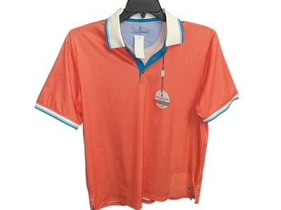 Nick Graham Everywhere Medium Polo Shirt Orange Bold Box Neat Quick Dry UPF 50+