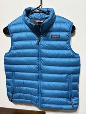 Patagonia Kids Boys Girls Teal Down Quilted Sweater Puffer Vest Sz Large 12