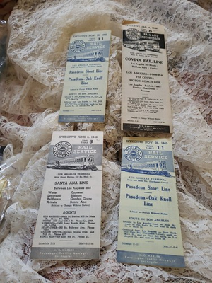 #ad #ad Vintage Pacific Electric Rail Service Time Tables Group Of Four WWII Era $9.99