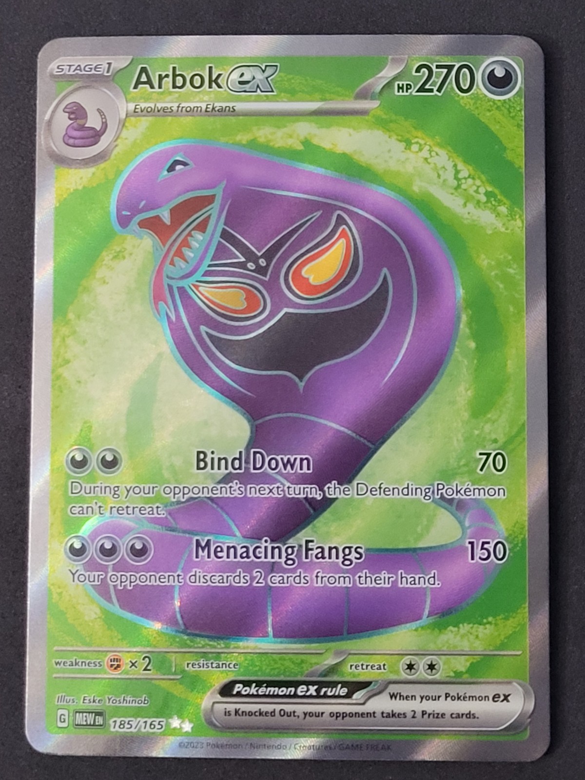 Arbok ex #185 NM Ultra Rare S&V MEW 151 Pokemon TCG