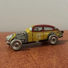 1930s Marx  Speedway Racer Tin Litho Wind Up Toy Car Yellow #4 Race Car Works!