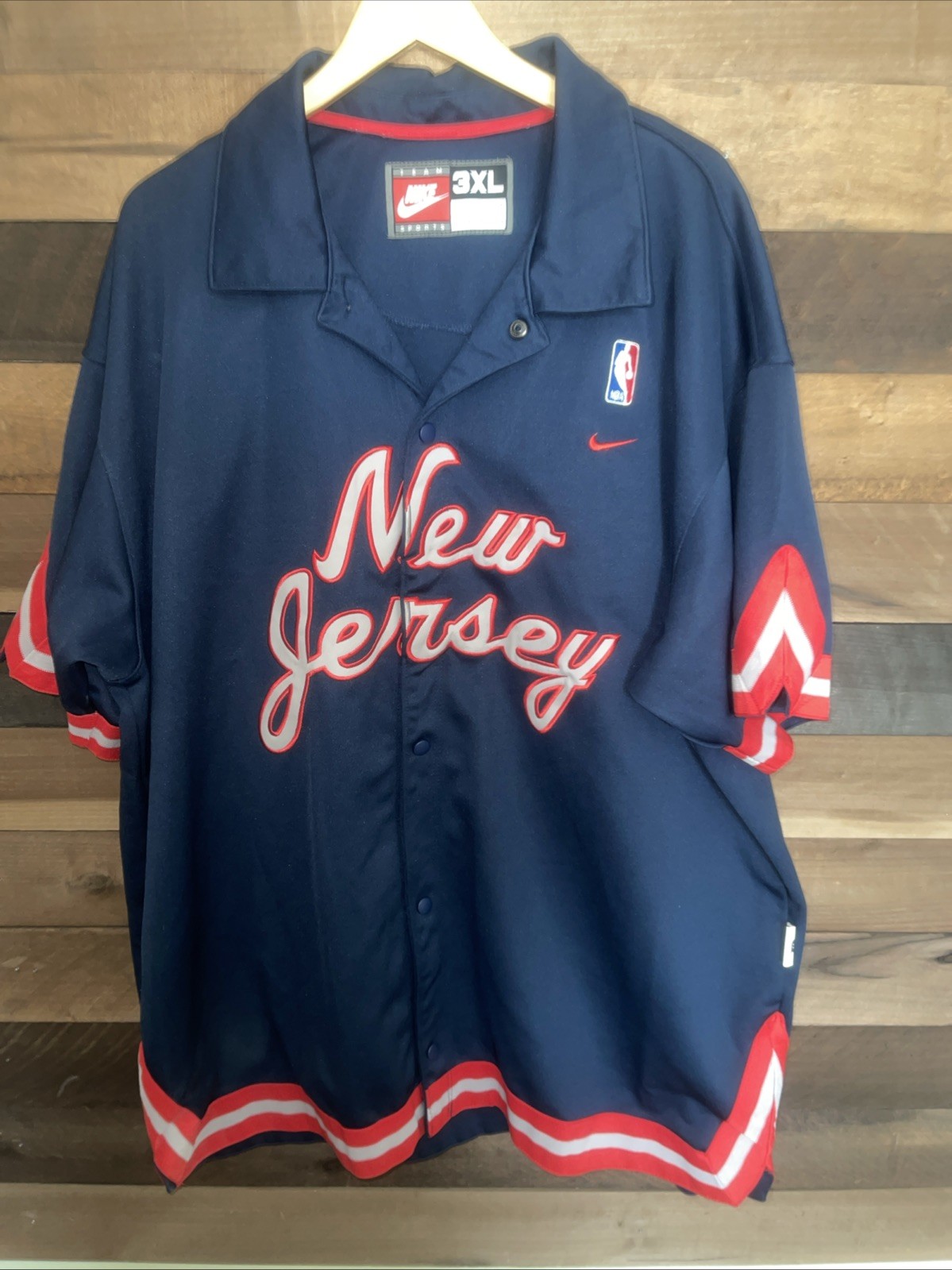 SACAI X NIKE NEW JERSEY NETS Nike Throwback Warm Up 1977 Bottone Giacca Jersey 3XL King Erving