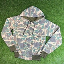 VTG Duck Camo Zip Hoodie USA Made Sweatshirt Mens Medium distressed