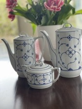 Indisch Blau J&auml;ger Eisenberg DDR  Set 2 Kannen  + Zuckerdose m.Deckel