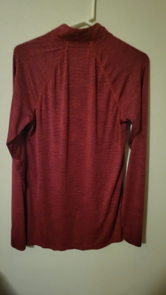 Old Navy Active Go Dry Talla L Rosa Oscuro Cuarto Mármol Cremallera Manga L Agujero Pulgar Foto 3 de 4