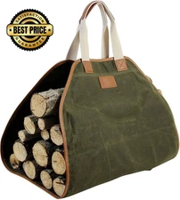 INNO STAGE Firewood Carrier - Waxed Canvas Wood 44" L x 21" W, Green 