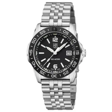 Luminox Men's Watch Pacific Diver Ripple Black Dial Silver Steel Bracelet 3122.M