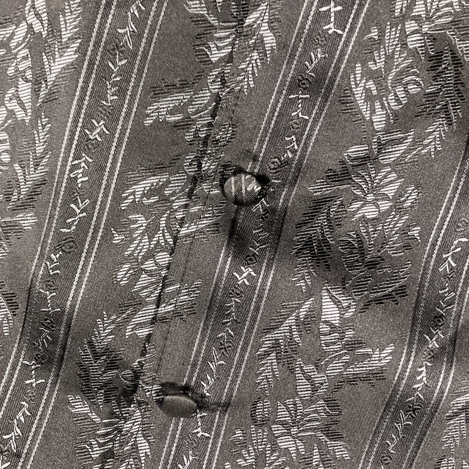 VTG Scully Floral Jacquard Formal Vest Mens XLT Tall Button Up Wedding Tuxedo - Image 3 of 4