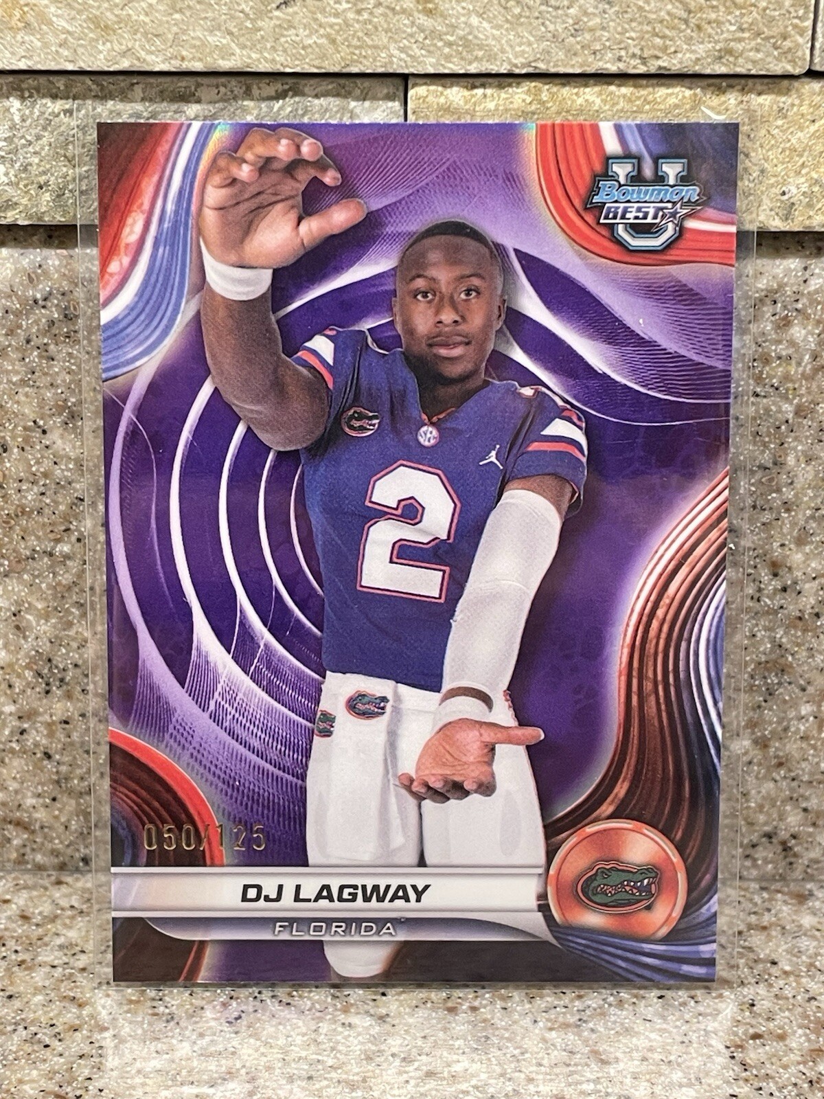DJ Lagway 2024 Bowman Best University Purple Refractor /125 Florida Gators