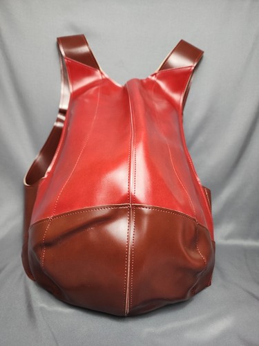 MODA DI STRADA - Anti Theft Backpack Red & Brown Leather Travel Bag