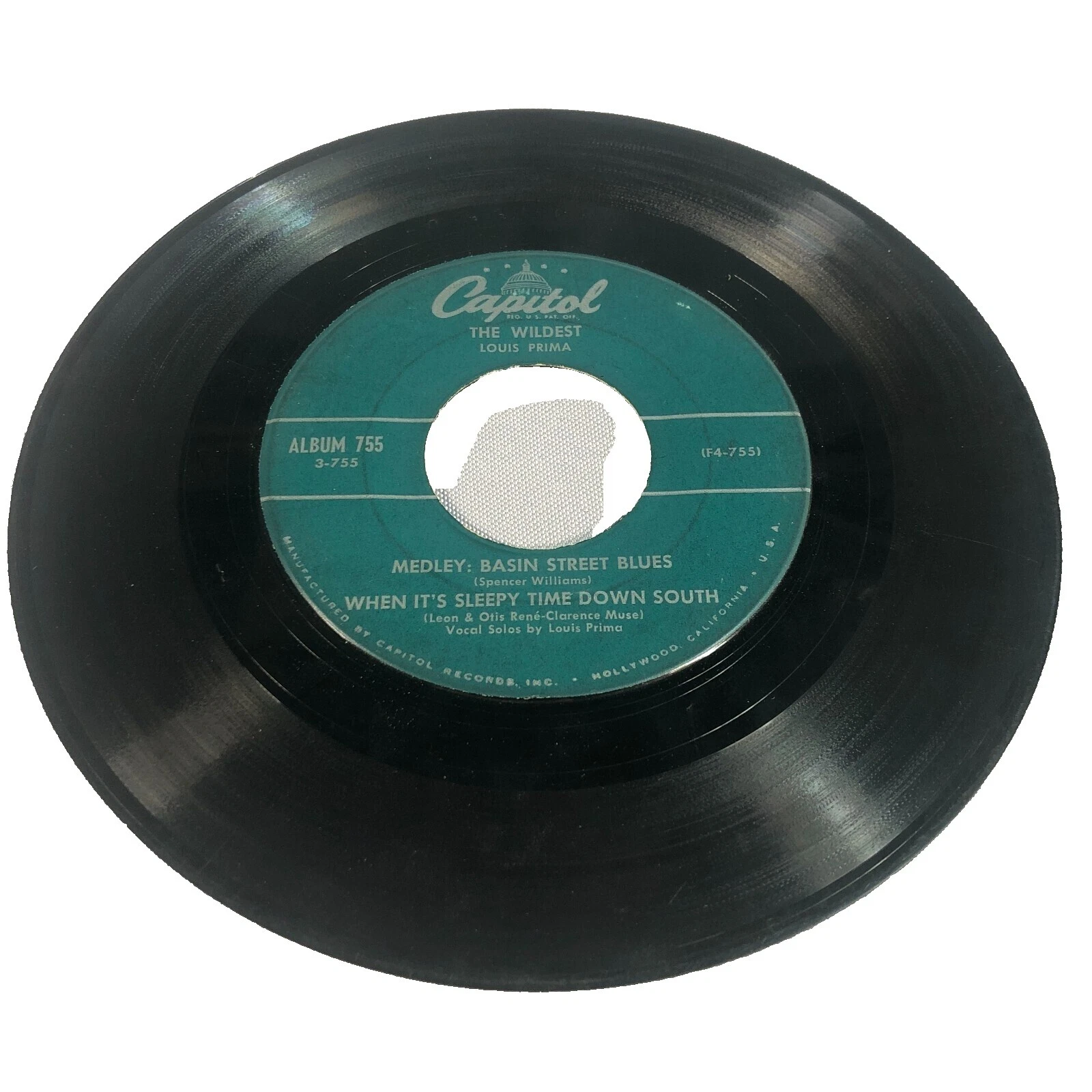 Louis Prima Single 45 RPM Speed Vinyl Records