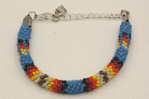 Handmade Native American Navajo Adjustable Beaded Bracelet - Picture 8 of 17