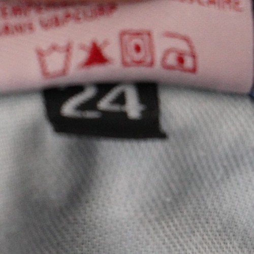 Pantalones de mezclilla Revice para mujer 24 azules rectos tiro medio parcheados botones mosca bolsillos - Imagen 14 de 14