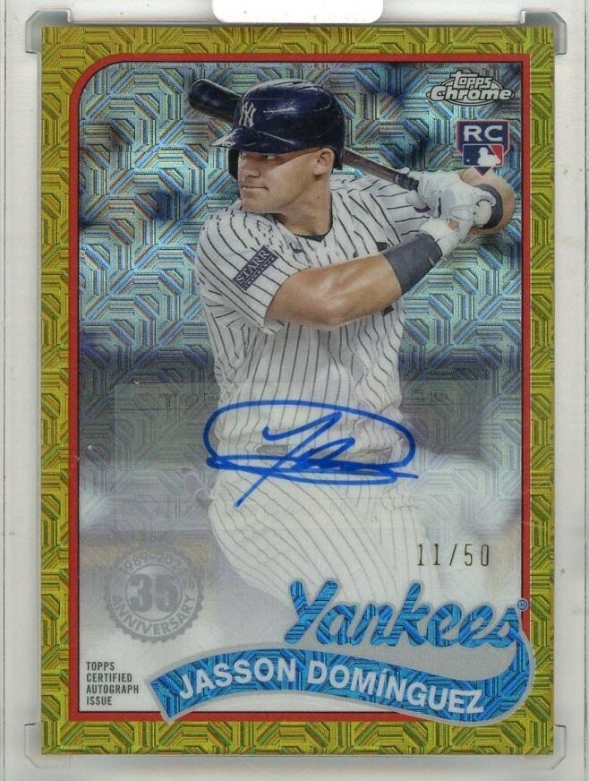 Jasson Dominguez 2024 Topps Series 2 Silver Pack Mojo Autographs Gold RC 11/50