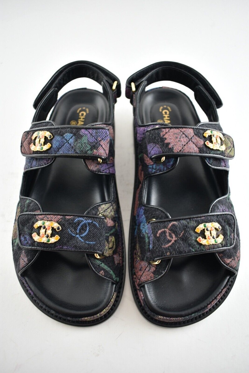 CHANEL デニム クロスストラップミュール CHANEL デニム クロス