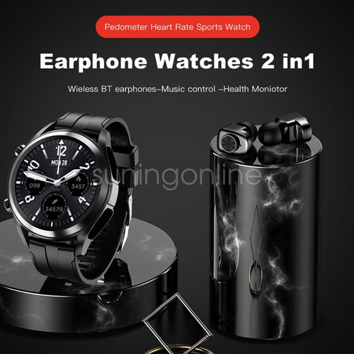 2 In 1 Smart Watch with Earbuds Men Smartwatch Wireless Headset For Android iOS - Picture 4 of 22