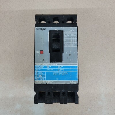Siemens ED23B100 Circuit Breaker 100 Amp 3 Pole 240 VAC
