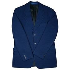 ABRAMS men's wool and cashmere jacket sport coat blazer business size 102 L blue soft