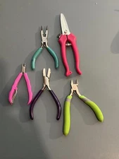 Assorted Jewelry Making Pliers Set - Colorful Craft Tools (SR555)