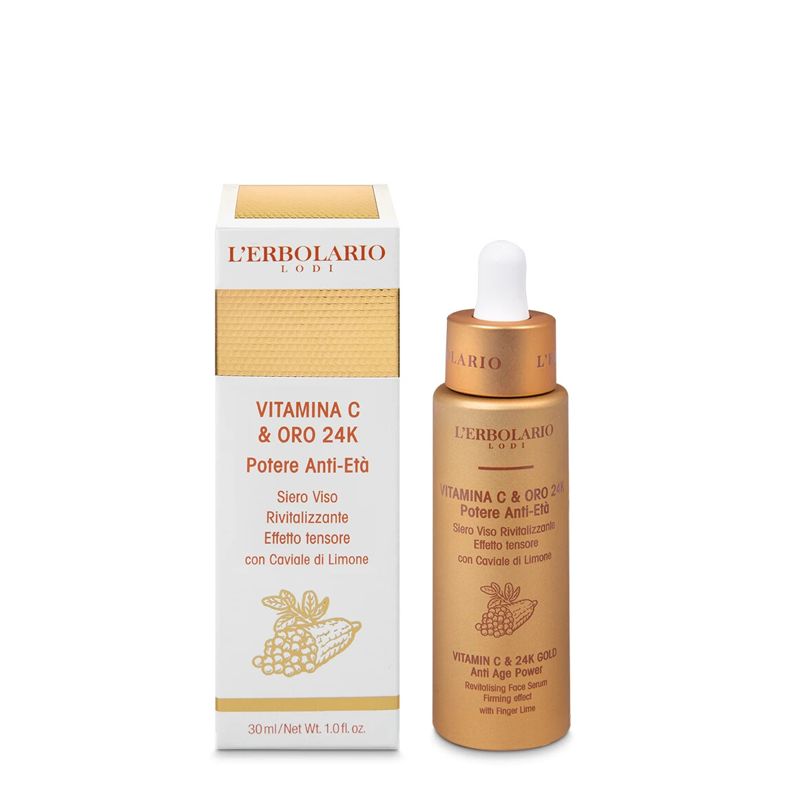 Vitamina C e Oro 24k Siero viso Antietà Illuminante Effetto Tensore L'Erbolario